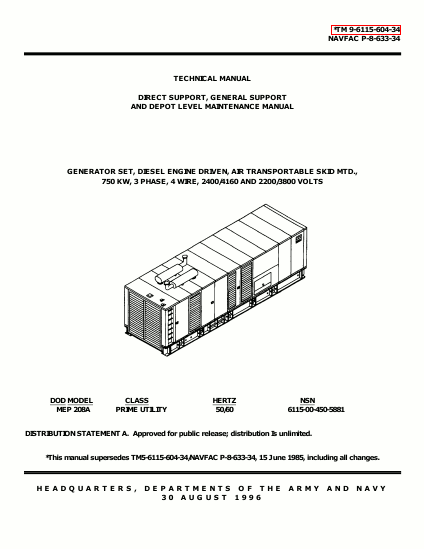 TM 9-6115-604-34 Technical Manual